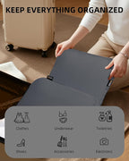 6 Set Compression Packing Cubes for Travel, Large Medium Small Luggage Organizers (Charcoal Gray)