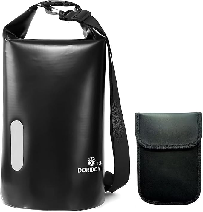 Faraday Bags 15L Set, Waterproof EMP Bag, Military Grade Faraday bag, RFID Signal Blocking Shield Bag, Large Dry Bag for Phones & Laptops Security, Protect Data Devices From Hacking