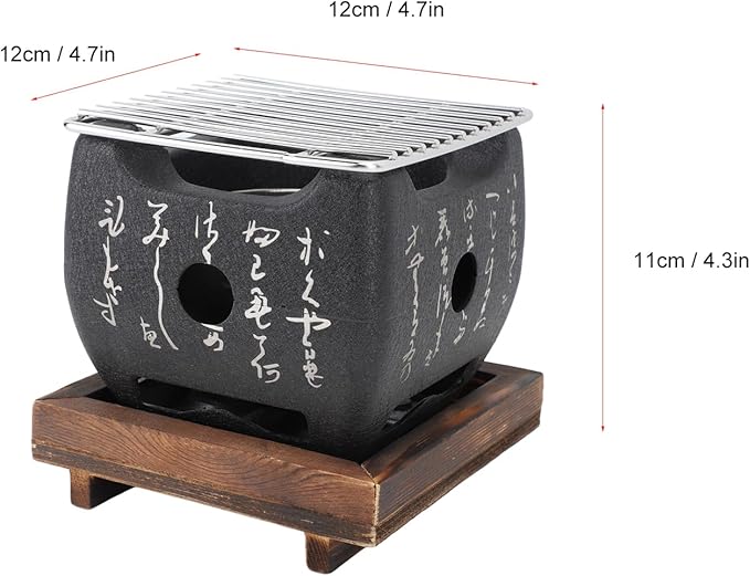 Hapivida Portable BBQ Grill, Stylish Multi-Functional Fast Heating Mini Grill with Even Heat Distribution, 16.5x14.5cm, Compact Outdoor Cooking Stove for Family Gatherings and Outdoor Adventures
