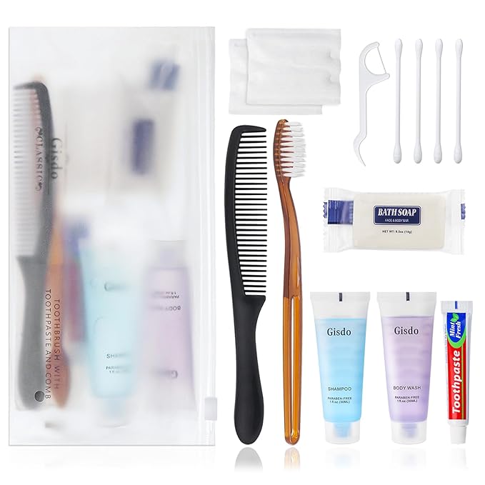 20 Sets Toiletry Kits Homeless Personal Hygiene Kit Bulk Homeless Care Package Supplies Travel Toiletry Kit Homeless Hygiene Kit Bulk for Men Women Charity Disposable Toiletry Kit(10-IN-1)