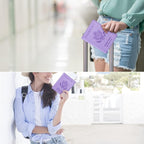 Passport and Vaccine Card Holder Cover Combo, Passport Case /Wallet with Vaccine Card Slot for Women and Men(AL-Purple)