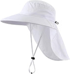 Home Prefer Outdoor UPF50+ Sun Hat Wide Brim Mesh Fishing Hat with Neck Flap