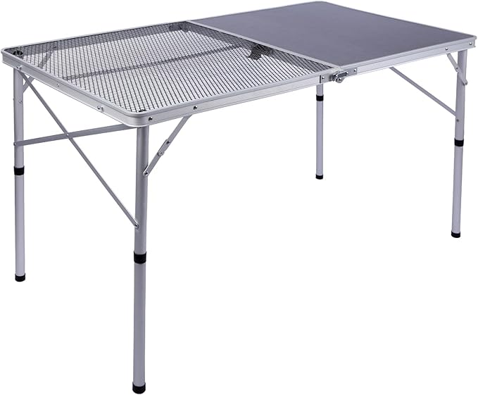REDCAMP Folding Table Half net Half Table for Outdoor Camping Picnic