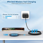 Magnetic Wireless Charger iPhone,6FT Charger for Apple MagSafe Charger 2Pack Fast Wireless Charging Pad for iPhone 16 Pro Max/16 Pro/16 Plus/15 ProMax/15/14/13/12/AirPods 3/2/Pro Mag-Safe Charging Pad