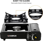 Camplux Dual Fuel Propane & Butane Stove with Carrying Case, Portable Camping Stoves with CSA Certification