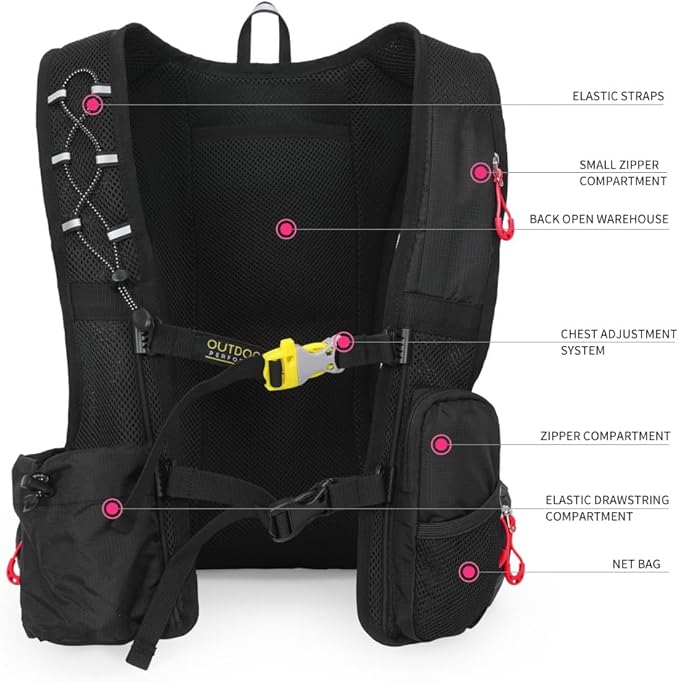 Hydration Pack Backpack，IX INOXTO Running Hydration Vest with 1.5L ( 50 oz) Water Bladder for Men Women，Lightweight Water Backpack for Hiking Cycling Climbing Camping