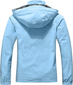 MOERDENG Women's Waterproof Rain Jacket Lightweight Raincoat Hooded Hiking Jacket Softshell Windbreaker