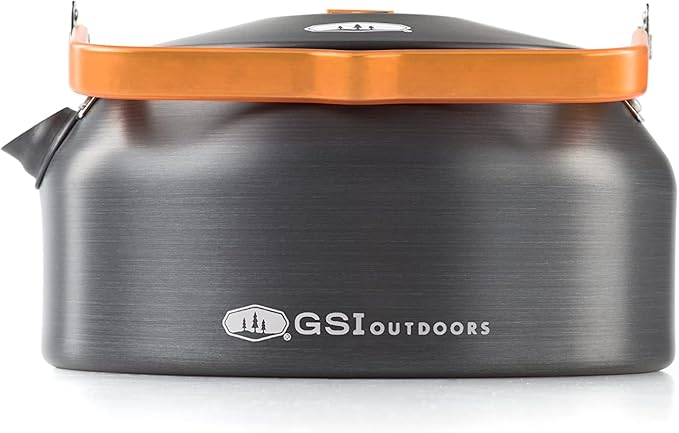 GSI Outdoors Halulite Tea Kettle, Ultralight Aluminum Camping Kettle, Durable, Fast-Boil for Backpacking, Hiking & Outdoor Cooking - 1 Liter