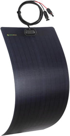 Lensunsolar 55W 12V ETFE Black Flexible Solar Panel, PERC Mono Solar Cells, Ultrathin Ultra Lightweight for Campers, RVs, Boats,Camping, Tent