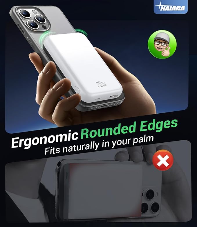 for Magsafe Battery Pack, 10000mAh Magnetic Portable Charger with USB-C 20W Fast Charging, Slim & Lightweight Wireless Power Bank for iPhone Air/17/16/15/14/13 Series, for Travel Cruise Essentials