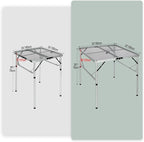 REDCAMP Folding Portable Grill Table for Outside, Lightweight Aluminum Metal Grill Stand Table for Camping Cooking BBQ RV Picnic,Easy to Assemble with Adjustable Heights Legs,Silver 32”x32”