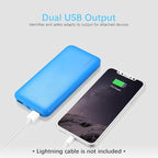 Miady 2-Pack 10000mAh Dual USB Portable Charger, Type-C Fast Charging Power Bank, Slim Backup Battery Pack Compatible with iPhone 16/15/14/13 Galaxy S24/22 iPad Android etc (Red+Blue)