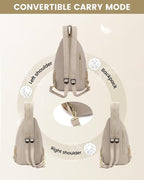 LOVEVOOK Sling Backpack for Women, Convertible Crossbody, Small Diaper Bag, Water-Resistant Hiking Daypack, Travel Shoulder Chest Bag