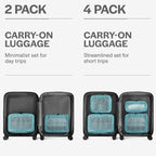 Compression Packing Cubes for Travel - Luggage Organizer Bags - Double Zipper Packing Cubes for Suitcases (2-Pack, Teal)