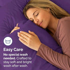 King Standard Pillow Cases Set of 2 - Soft Hotel Quality Pillowcase Covers - Comfy Bedding for Women, Men, Kids & Teens - Machine Washable Pillow Protectors - 2 Piece Set - King Standard Size Purple