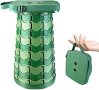 Upgraded Folding Stool Large Square Surface 550lbs Load Capacity Heavy Duty Collapsible Portable Telescopic Stool for Camping Travel Hiking (Camouflage)