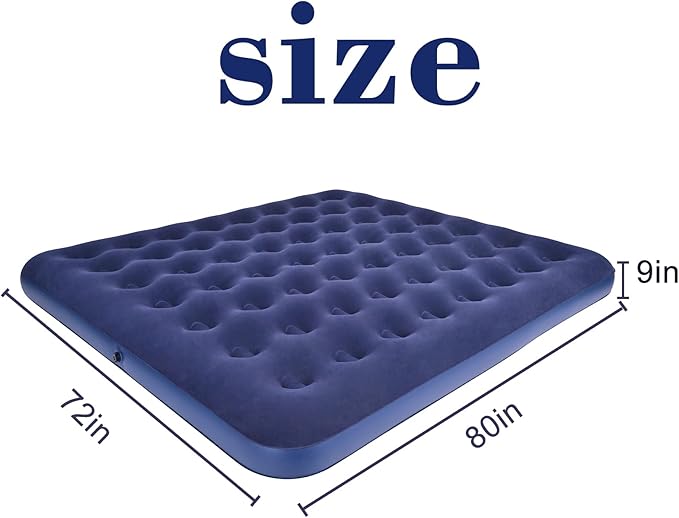 King Size Air Mattress Inflatable Bed for Camping and Home,Blow Up Mattress Sleeping Pad