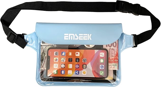 Waterproof Waist Pouch Dry Belt Bag Fanny Pack Keep Your Key Fob Wallet Kindle Phone Dry Perfect For Swim Surf Snorkel(Blue)