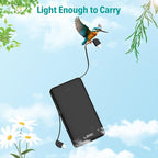 10000mAh Slim Power Bank with Built in Cable,Thin Lightweight Portable Phone Charger,4 Output USB C Travel Essentials External Battery Pack Clutch Charger for iPhone,Samsung,Android,Heated Vest,Black