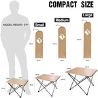 VILLEY Portable Camping Side Table, Ultralight Aluminum Folding Beach Table with Carry Bag for Outdoor Cooking, Picnic, Camp, Boat, Travel