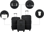 Wrangler Smart Spinner Hardside Luggage, 22-Inch Carry-On, Black