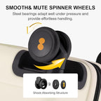 LEVEL8 Carry on Suitcase for Women Men, Carry-on Luggage Airline Approved, Travel Bag with Spinner Wheels, Lightweight Luminous Textured Hard Shell, Tsa Lock, 20 Inch, Cream White