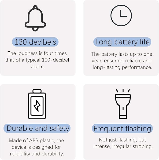 Halo-Siren Alarm, HaloSiren Personal Safety Alarm - Travel Safe Alarm with 130db Loud and LED Strobe Light, Safety Keychain Compatible with Bags, Keys, Backpacks (White)