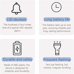 Halo-Siren Alarm, HaloSiren Personal Safety Alarm - Travel Safe Alarm with 130db Loud and LED Strobe Light, Safety Keychain Compatible with Bags, Keys, Backpacks (White)