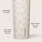 Corkcicle Classic Sport Canteen Insulated Water Bottle - Keeps Beverages Cold 25 Hours - Triple Insulated - Summer Drinkware Gift - Keeps Drinks Ice Cold - Leak-Proof Cap - 20 oz - Wavy Checkerboard