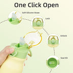 BJPKPK Stainless Steel Insulated Water Bottle With Straw Lid 25oz Reusable Metal Thermo Bottles Keep Cold And Hot,Lime