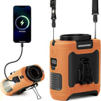 Portable Waist Fan Clip on, Personal Wearable Belt Fan 10000mAh Rechargeable Battery Under Shirt,5 Speeds with light, Neck Fan Hands-Free Cooling For Outdoor Camping Travel (Orange)