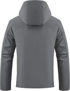 WULFUL Men's Softshell Jacket Waterproof Lightweight Insulated Windbreaker Fleece Lined Rain Shell Jacket for Hiking Travel