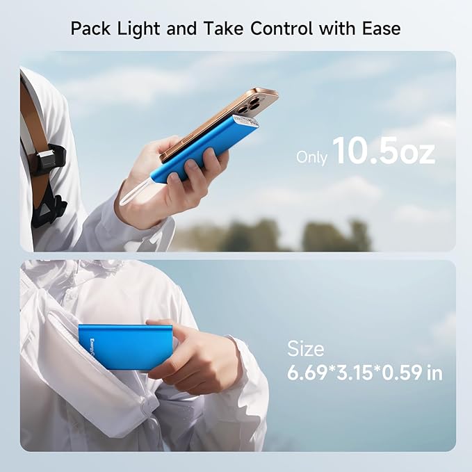 Pilot 4GS Portable Charger 12000mAh Fast Charging Power Bank Dual 3A High-Speed Output Battery Pack Compatible with iPhone 16 15 14 13 12 11 and More (Blue)