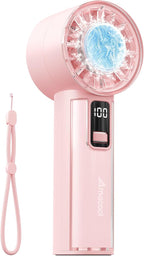 AMACOOL Handheld Fan with Ice Cooler, Mini Portable Fan Rechargeable, 18Hrs Cooling, 0-100 Adjustable Speed, Small Yet Powerful, Personal Hand Fans for Travel, Beach, Outdoor, Makeup, Gifts for Women