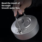 Camping Kettle Titanium Camp Tea Coffee Pot Portable Lightweight Tea Kettle Teapot Fast Heating Campfire Kettle for Stove Top, Boiling Water, Outdoor, Hiking, Camping, Picnic, Traveling