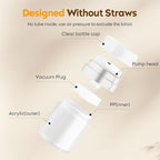 Travel Size Containers Airless Pump Jars with Label 30ml 1 Oz Acrylic Press Hand Cream Jar TSA Approve Leak Proof Refillable Lotion Dispenser Travel Containers for Toiletries Face Moisturizer - 2Pack
