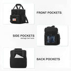 Expandable Large Tactical Lunch Box for Adults, Heavy Duty Durable Lunch Cooler Bag with MOLLE Lunch Pail for Work Camping Fishing Picnic (Black, 16L)