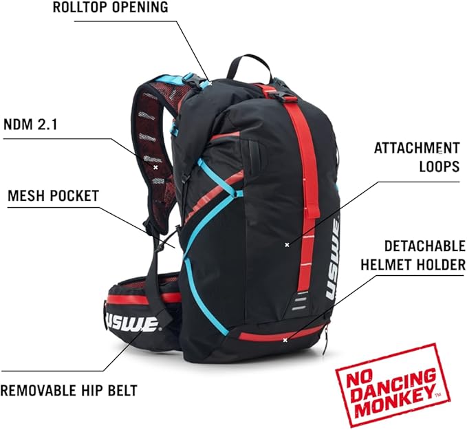 USWE Hajker, Hiking Backpack, Adventure Daypack with Waterproof Rolltop, for Men and Women