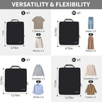 BAGAIL 4 Set/6 Set/8 Set Compression Packing Cubes Travel Accessories Expandable Packing Organizers (Cloth Pattern, 4-Black)