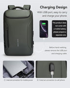 Muzee Backpack for Men Waterproof and Travel Laptop Backpack with USB Charging, Fits 17 Inch Laptop and Tech Gear