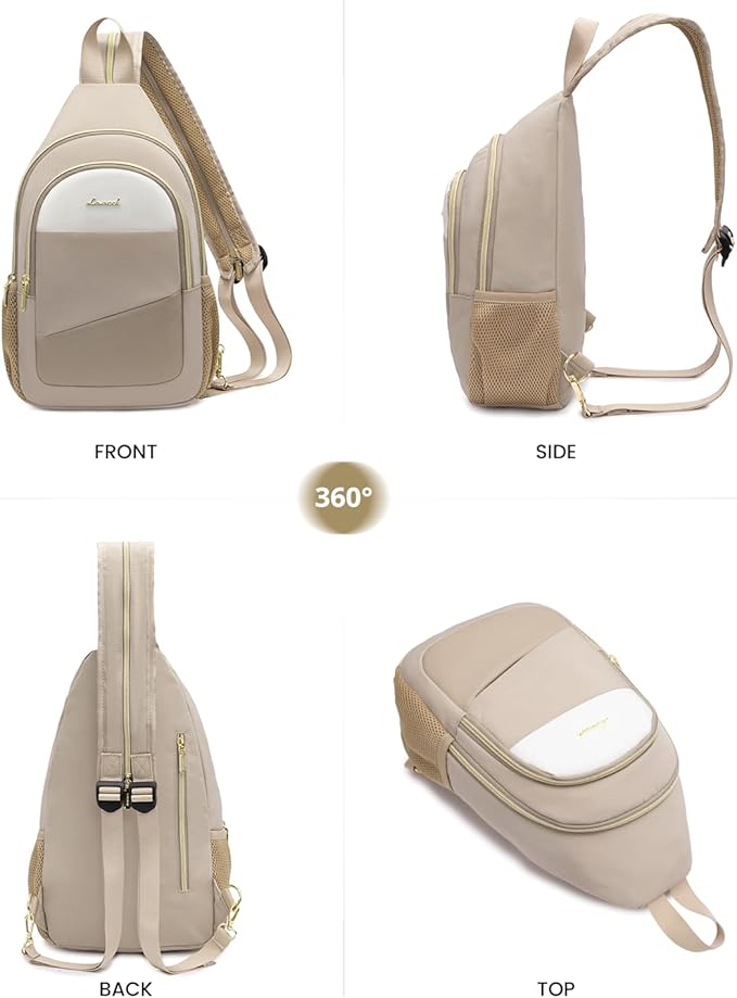 LOVEVOOK Sling Bag for Women, Sling Backpack Crossbody Bag Convertible, Small Diaper Bag Hiking Daypacks Water-resistant, Travel Shoulder Bag Chest Bag