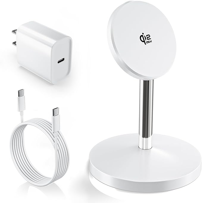 Magnetic Wireless Charger iPhone Stand,Qi2.2-Certified 25W Mag-Safe Charger Fast Charging Stand 35W USB C Adapter 6FT Cable Wireless Fast Charge Station for iPhone 17 Pro Max/17/16/15/14/13/12,AirPods