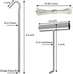 AAGUT Tent Stakes, Tent Stake Metal Garden Edging Fence Hooks Yard Camping Stake Heavy Duty Galvanized 9 Inch (9 Inch Tent Stakes KIT, 50)