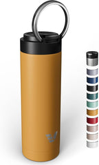 Maxi Stainless Steel Water Bottle 26oz - Double wall vacuum insulated | Integrated carry handle | leak proof flip top lid | Lightweight & stylish - Yellow