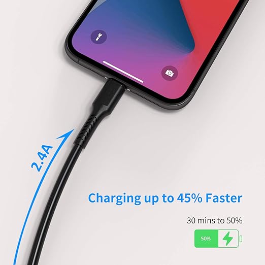 ULIFTUS 4 inch iPhone Charging Cable Short USB to Lightning Cable Small iPhone Charger Cord 5 Pack -Black
