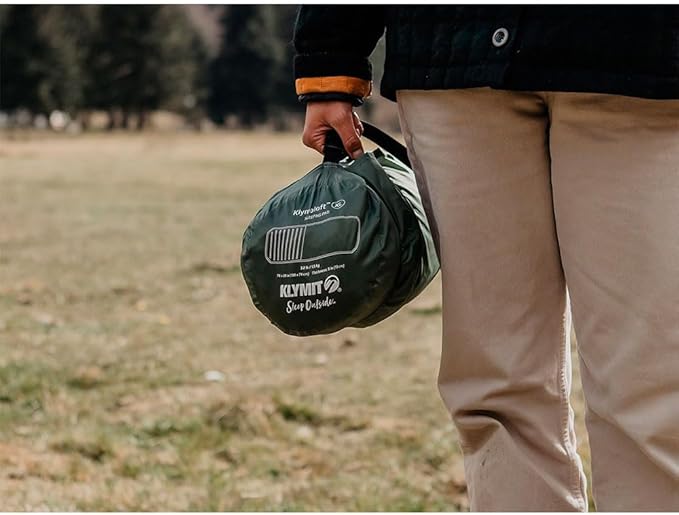 Klymit Klymaloft Lofted Hiking and Backpacking Air Bed, Inflatable Sleeping Pad for Camping with Memory Foam,Green