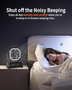 ADUST Portable Camping Fan Battery Powered Operated with LED Light 20000mAh Rechargeable Oscillating Fan with 360° Rotation Hanging Hook for Tents, USB Desk Fan for Bedroom, Office (Black)