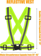 3Pcs Reflective Running Vest, Adjustable Elastic Straps Lightweight 360°High Visibility for Outdoor Walking, Jogging
