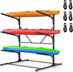 Kayak Storage Rack, Heavy Duty Freestanding Kayak Rack for Garage and Outdoor Storage, Kayak Stand Adjustable for Kayak, Canoe, Surfboard and Paddle Board