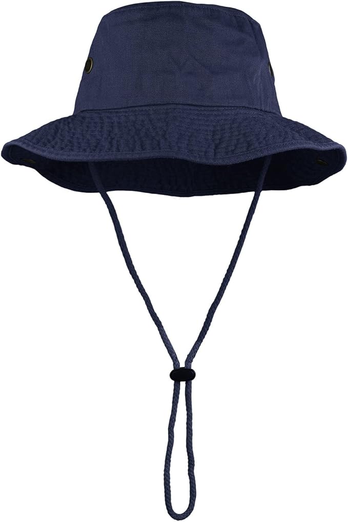 Wide Brim Hiking Fishing Safari Boonie Bucket Hats 100% Cotton UV Sun Protection for Men Women Outdoor Activities